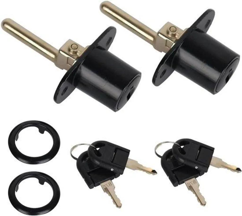 Lot de 2 Serrures à Double Charnière Noires pour Armoires et Bureaux