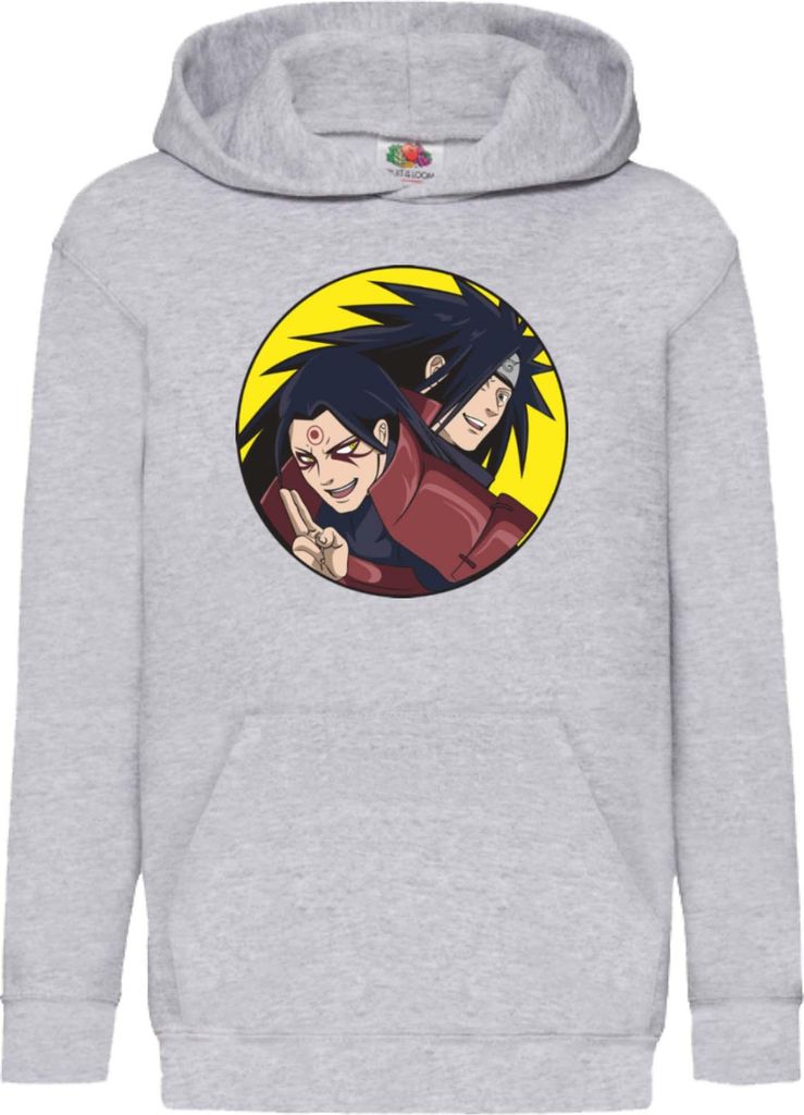 Kinder Kapuzenpullover Naruto Madara Vs Hashirama, 7-8 Jahr - 128 / Grau