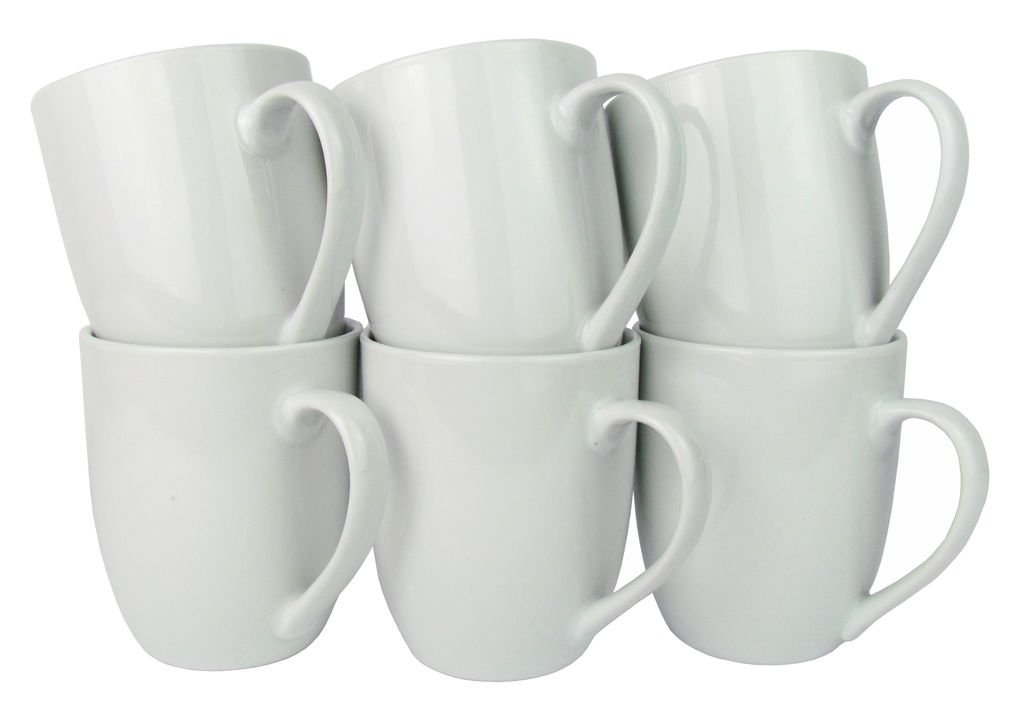 Porzellan Ø 5 cm Teetasse Höhe: 10 cm 6 x Kaffeebecher weiß 
