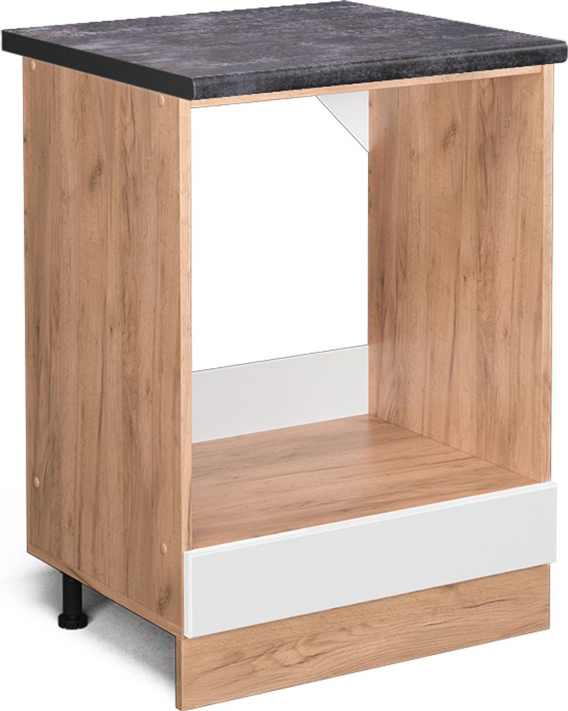 Herdumbauschrank Vicco R-Line Weiß Hochglanz 60 cm , AP Anthrazit, Model 45804