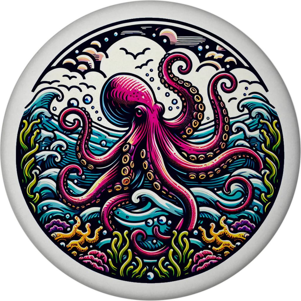 Oktopus Magnet rund
