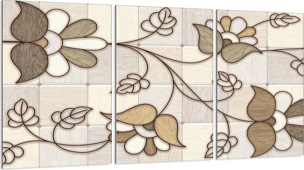 Offerta Set 3 Pezzi Coprifornelli Vetro 30x52 - Fiori Colorati