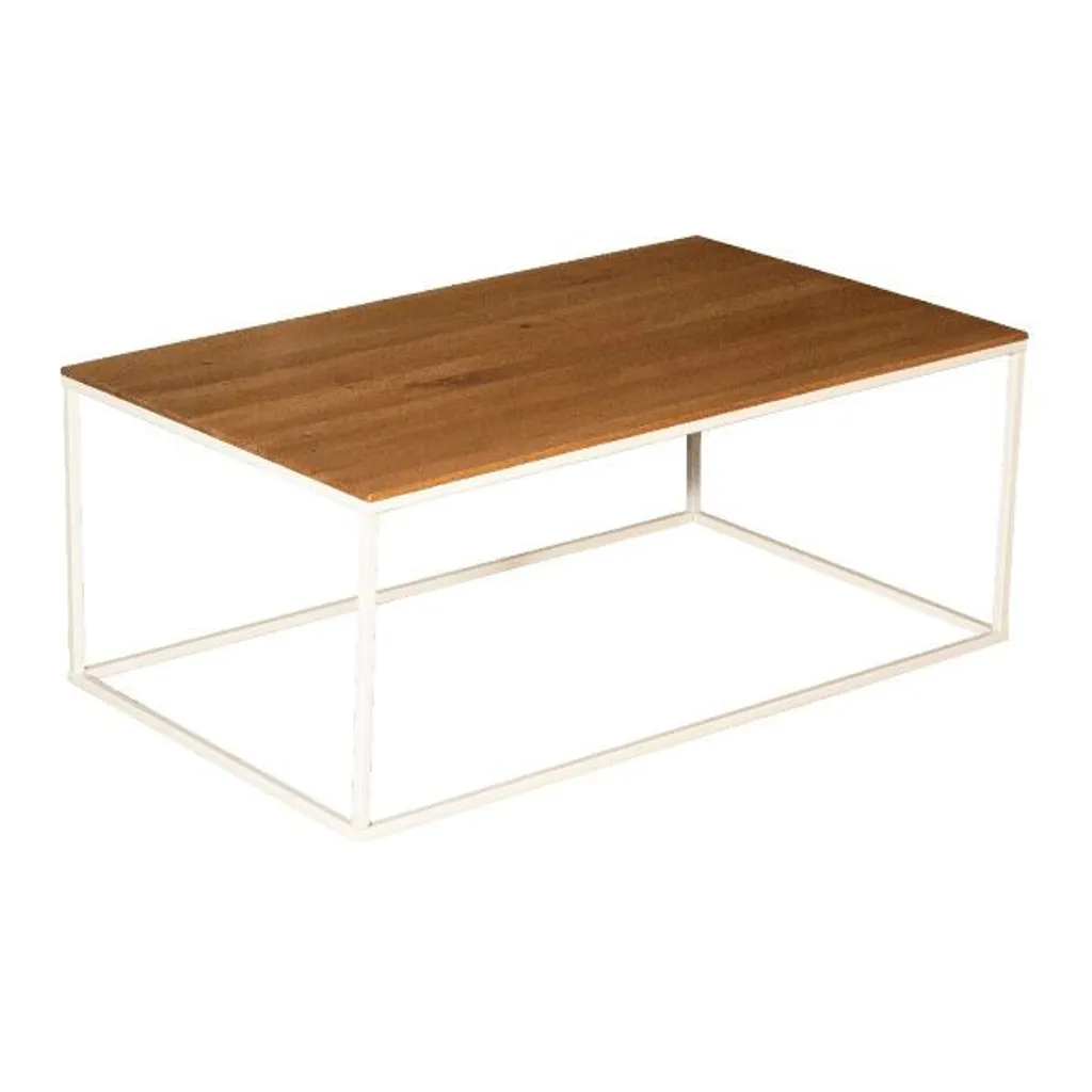 Table de salon Casa Dolce HITT 100x60x40 cm en chêne massif et métal blanc