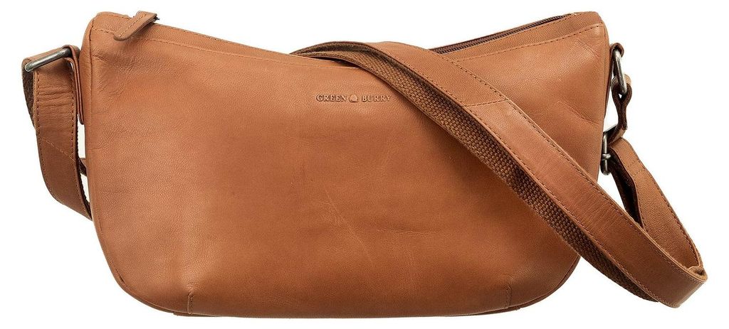 GREENBURRY Leder Umhängetasche Fiorentina Half-Moon Bag Tan braun