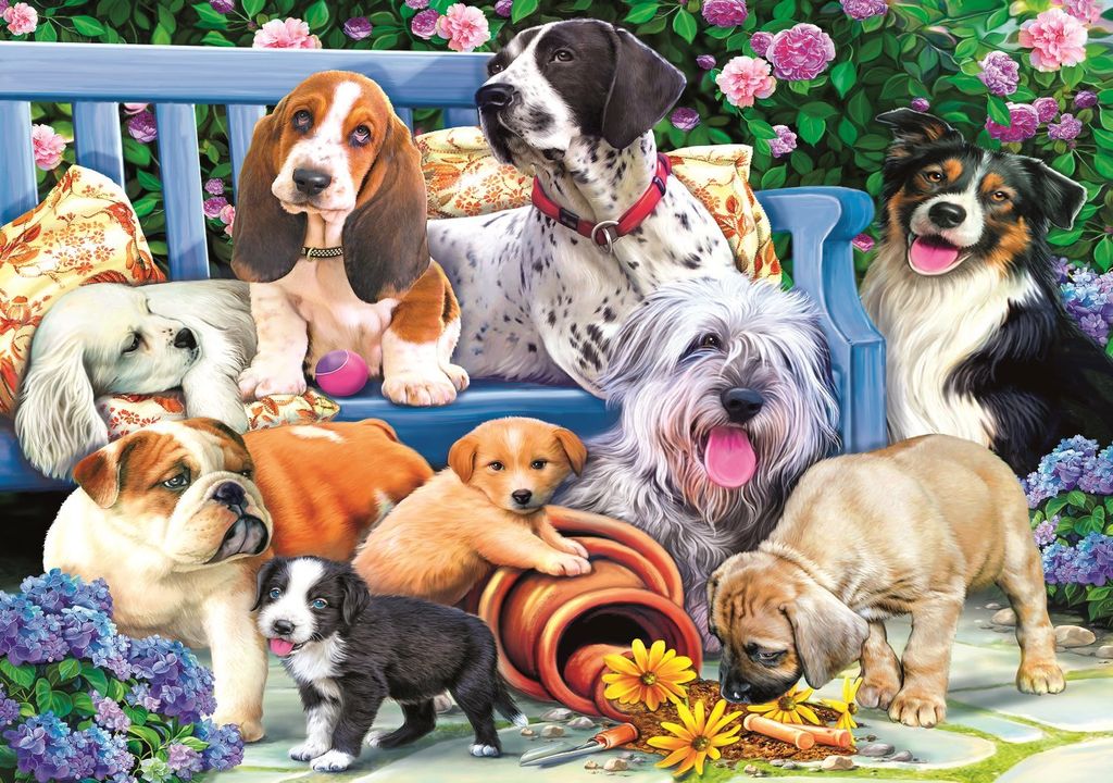 Trefl Dogs in the garden, 1000 Stück(e), Tiere, 12 Jahr(e) Produktbild 