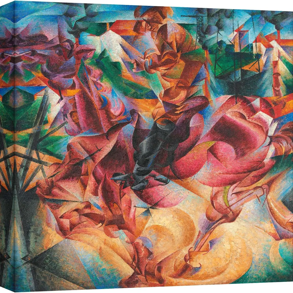 Décoration Murale Toile Futuriste Boccioni Elasticité - Format 90x90cm