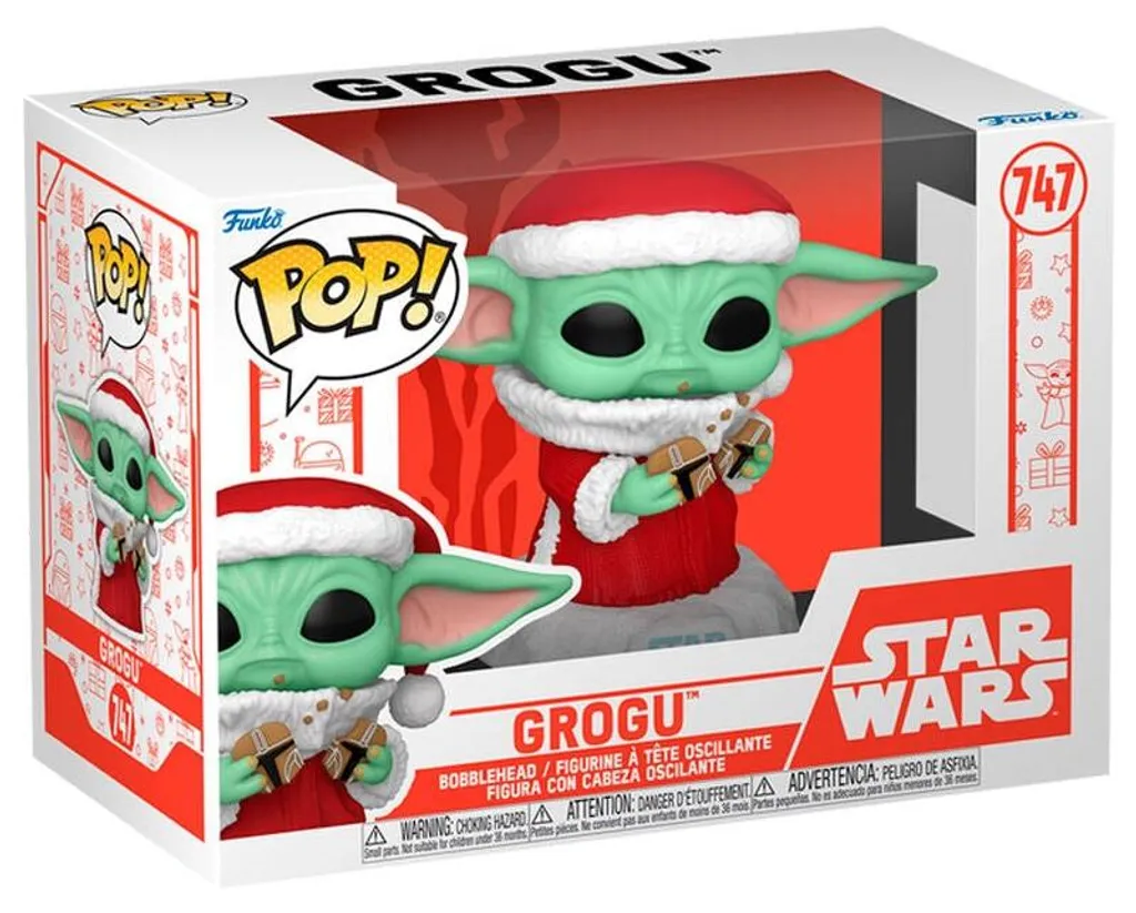 Figurine Grogu Festive 15cm - Détails Authentiques et Biscuit de Noël