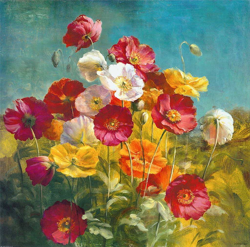 Kunstdruck auf Leinwand - Wiesenblumen - Wanddeko, Canvas cm. 60x60