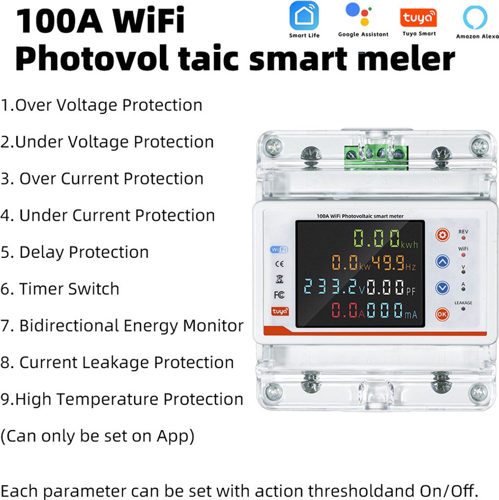Tuya WiFi Leistungsschalter, bidirektionale Messung, Produktbild 9