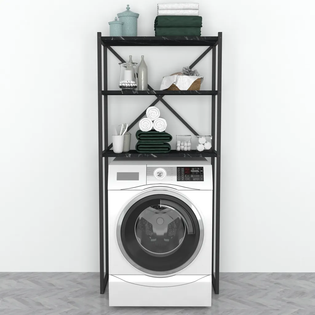 Rangement dessus machine à laver pour optimiser petite salle de bain
