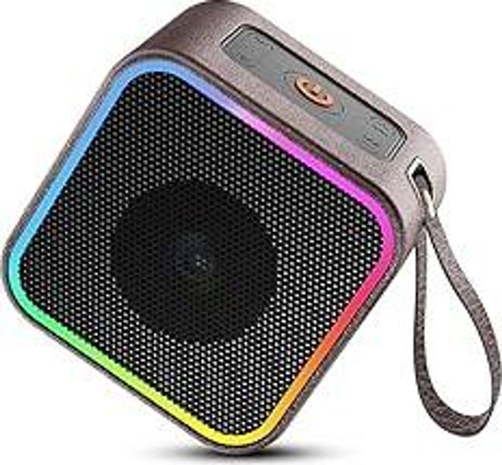 Bluetooth Lautsprecher mit Tiefer Bass, Musikbox bluetooth 5.3, Dual Lautsprecher, 10H Akku, Tragbarer Bluetooth-Box Freisprechen, RGB Licht, Wirel...