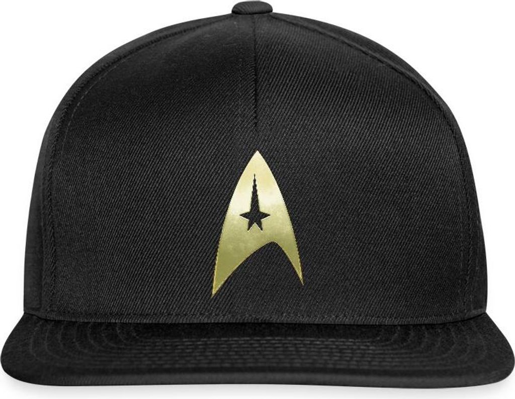 Spreadshirt Star Trek The Original Series Logo Snapback Cap, One size, Schwarz/Schwarz