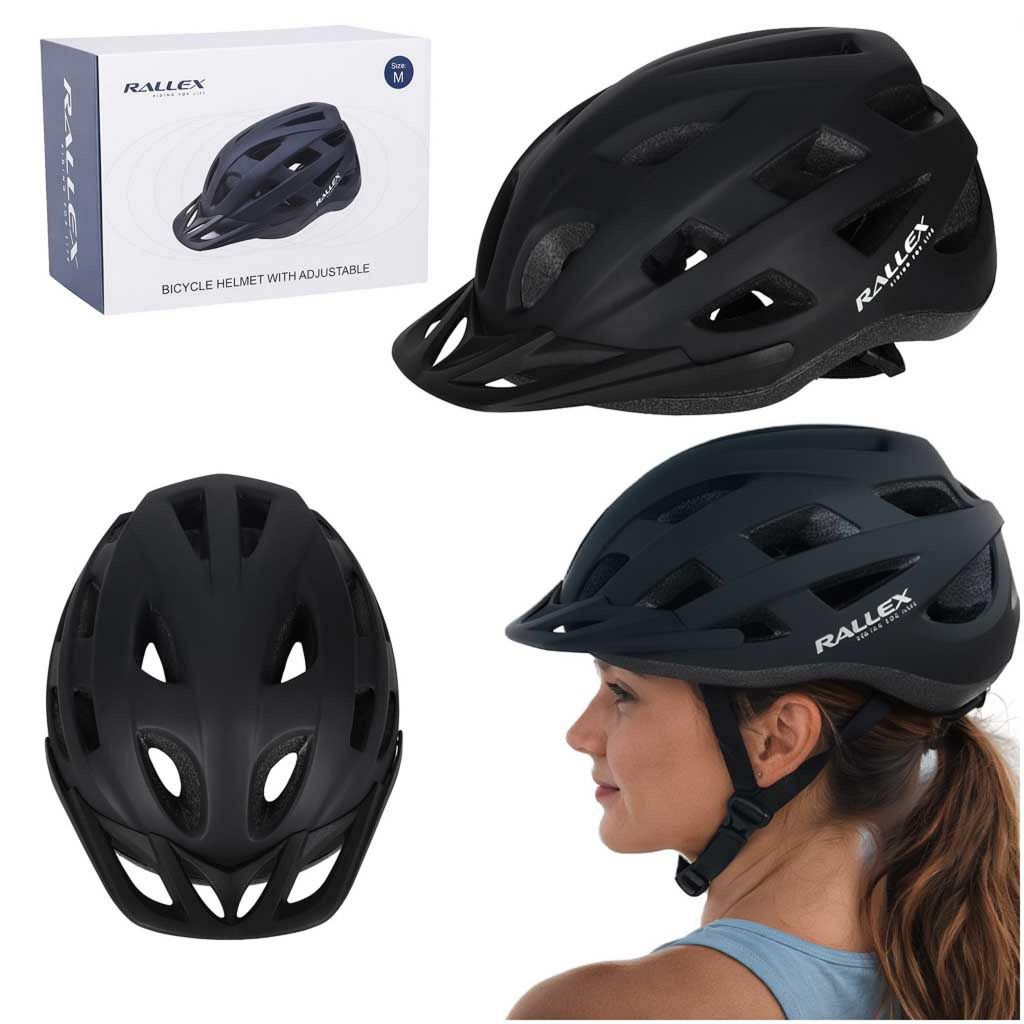 Casque de vélo RALLEX, unisexe, réglable, noir, taille M, Image du produit 