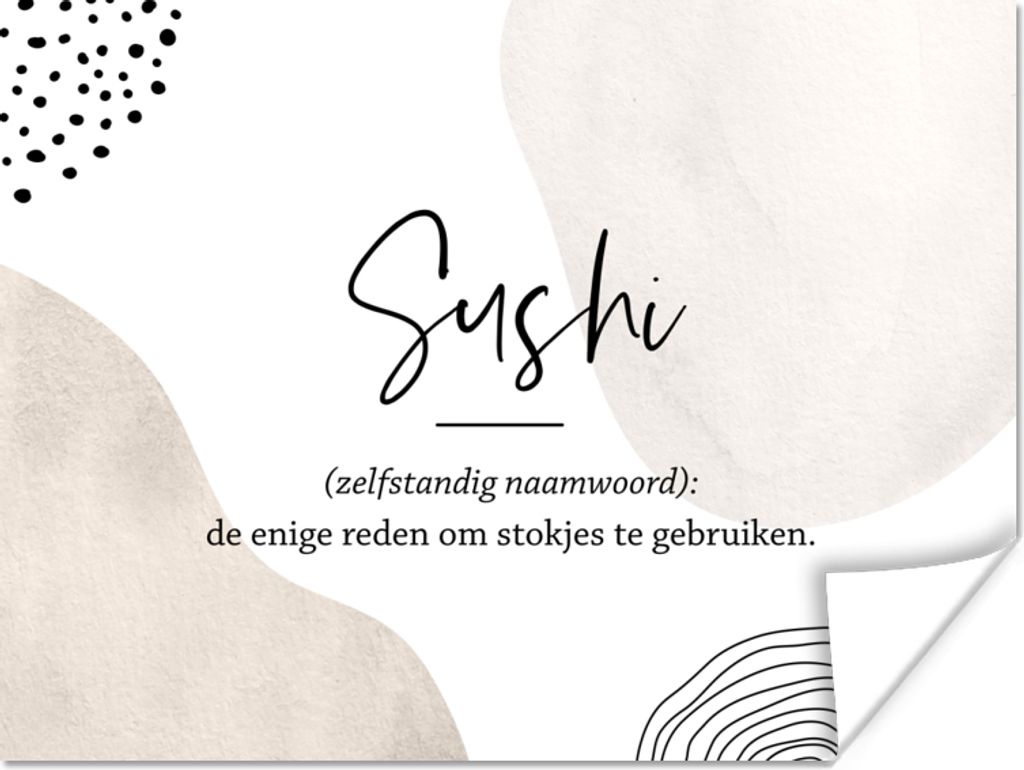 MuchoWow Poster Sprichwörter - Sushi - Sushi definition - Zitate - Wörterbuch 80x60 cm - Kunst für zu Hause