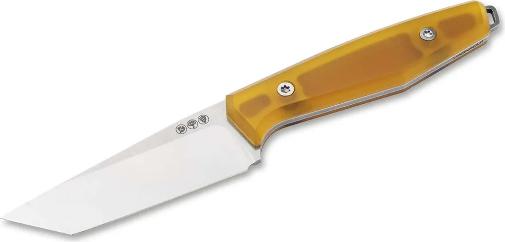 Couteau EDC fixe AK1 Tanto Magnacut jaune Ultem idéal pour le quotidien
