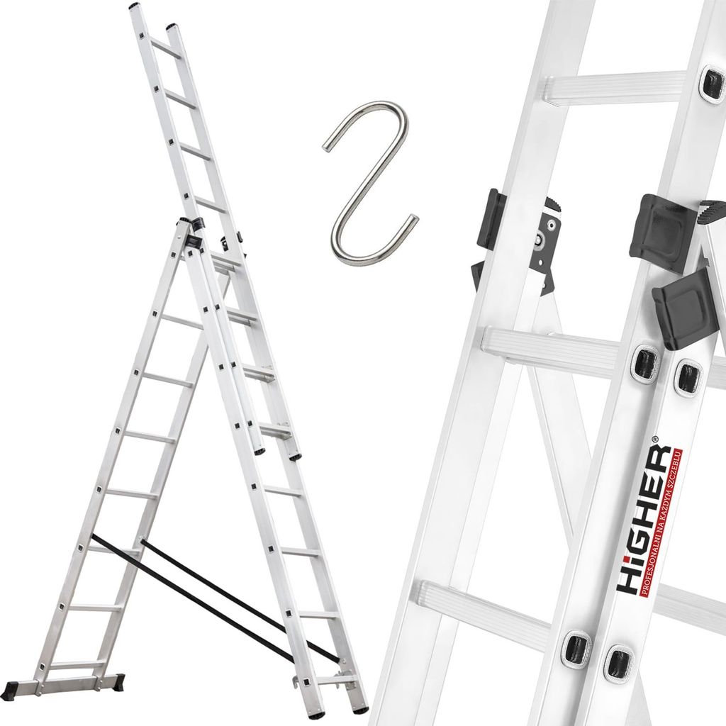 Drabina aluminiowa 3x8 wielofunkcyjna na schody HIGHER Zdjęcie produktu 