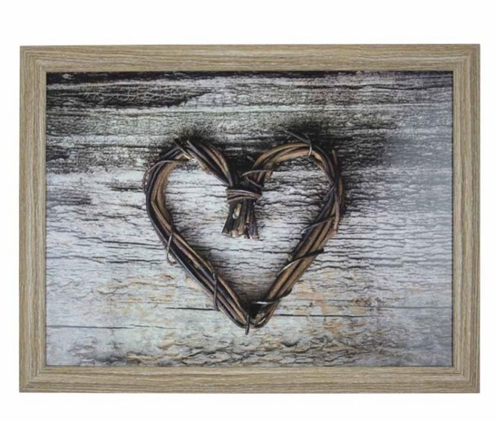 Knietablett Aus Holz In Herzform – Ca. 43 X 33 X 7 Cm, Für Laptop, Buch Oder Als Serviertablett