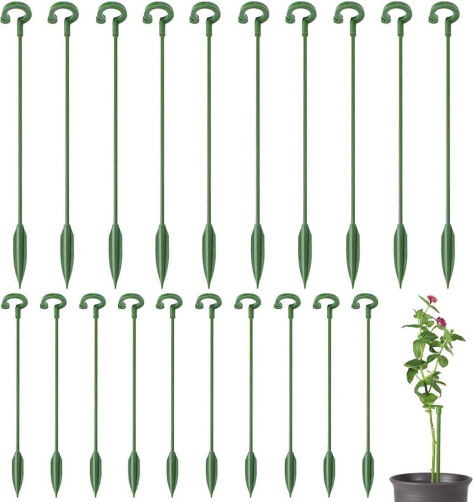 Tomedeks Pflanzenstandards, 20 Stück, stationäre Kultivierung, geeignet für die meisten Blumen und Pflanzen mit kleinen Stängeln