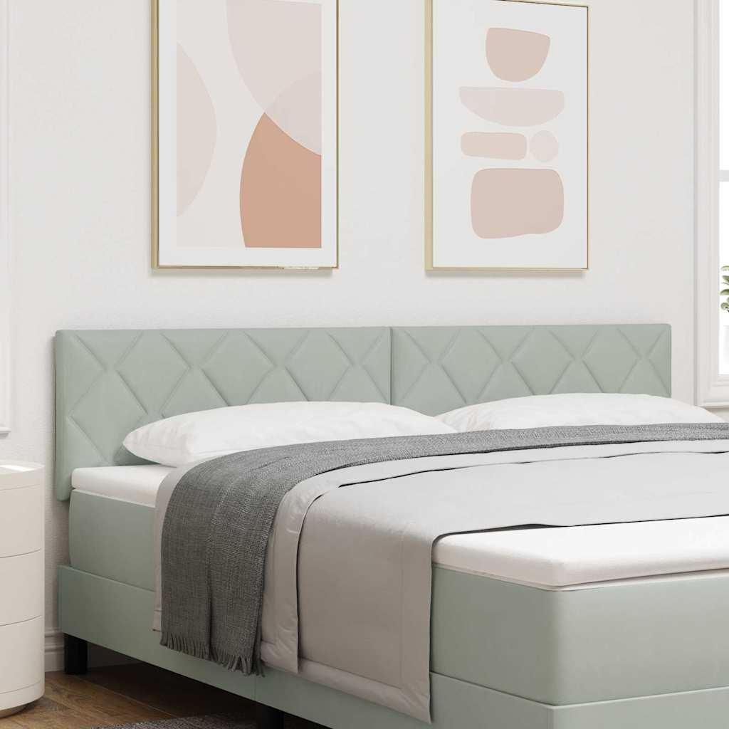 Möbel LED Kopfteil mit LED -Streifenleuchten Hellgrau 180 cm Samt - Kopfteile 3338246