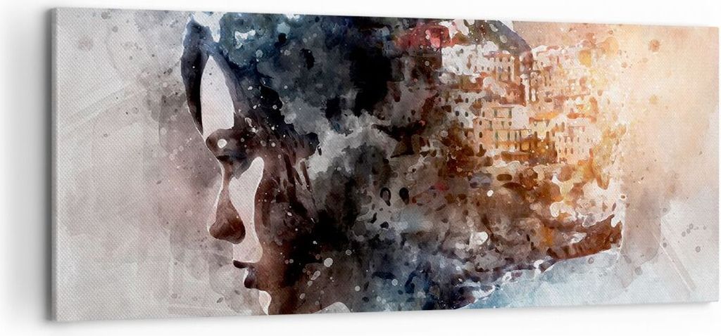 Bild auf Leinwand - Leinwandbild - Frau Abstraktion - 100x40cm - Wand Bild - Wanddeko - Wandbilder - Leinwanddruck - Bilder - Kunstdruck - Wanddeko...