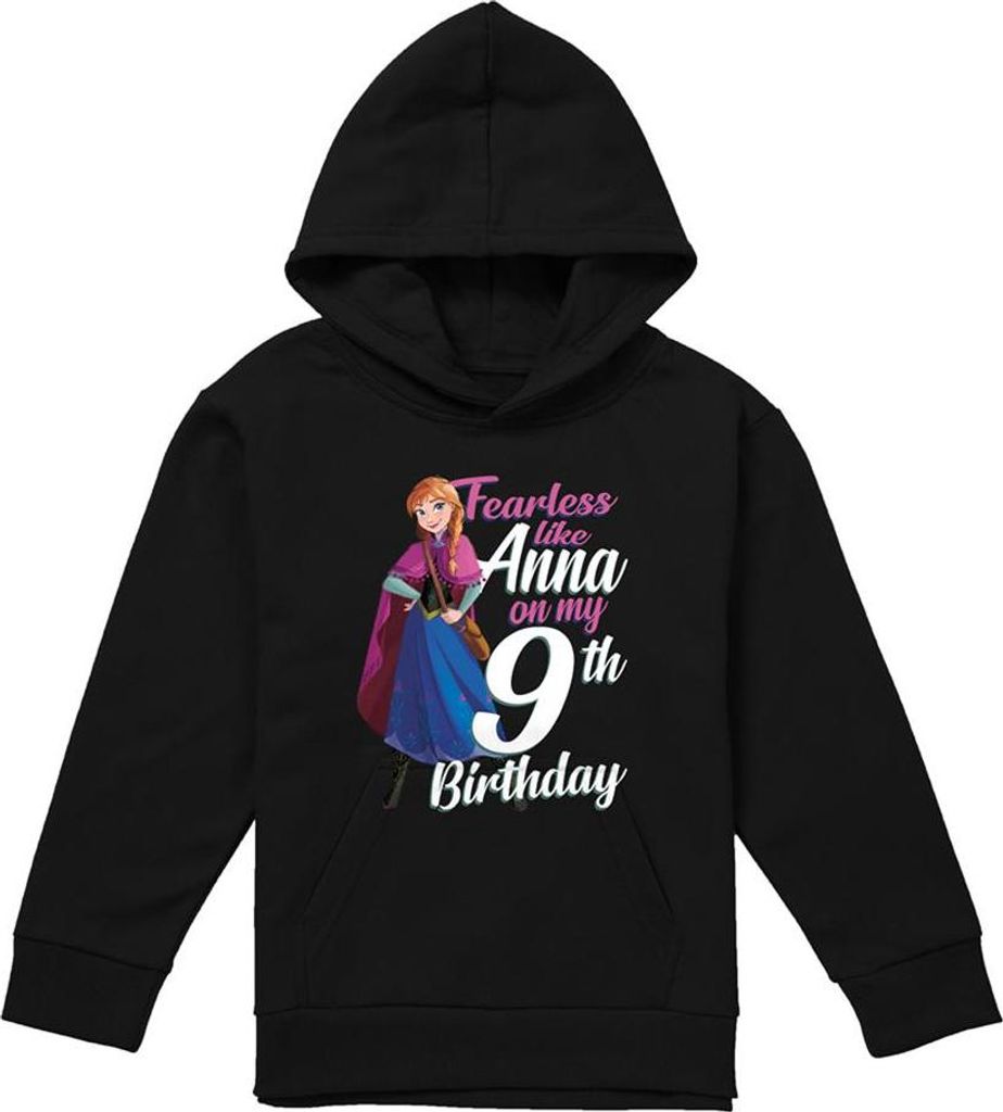 Frozen - "Fearless Like Anna" Kapuzenpullover für Kinder, 9 Geburtstag TV21562 (116) (Schwarz)
