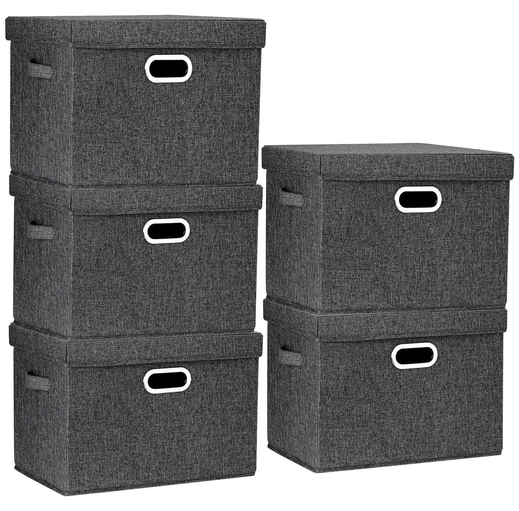 Große Aufbewahrungsbox mit Deckel, Stoff, faltbar, waschbar, 44 x 30 x 29 cm
