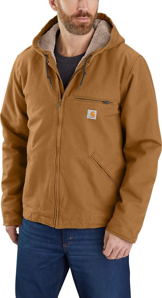 Carhartt Washed Duck Sherpa Lined Jacket 104392, Farbe:carhartt brown, Größe:S