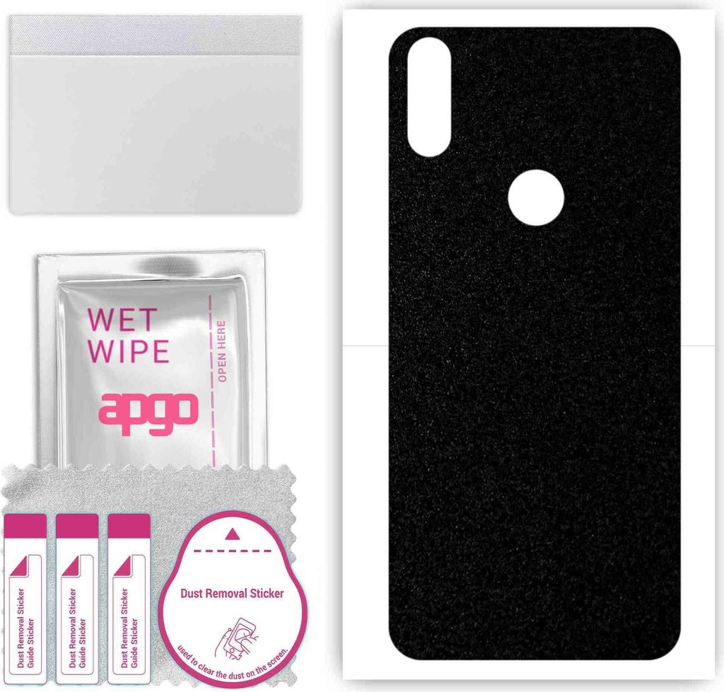 apgo Rückseite Schutzfolie, Skin, kompatibel mit Doogee X90L, Hinten Displayschutzfolie aus Vinylfolie, kratzfest, einfache Montage - Mattschwarz
