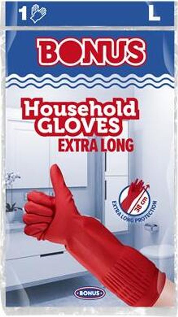 Gumené rukavice pre domácnosť, červené, latexové, extra Obrázok produktu 