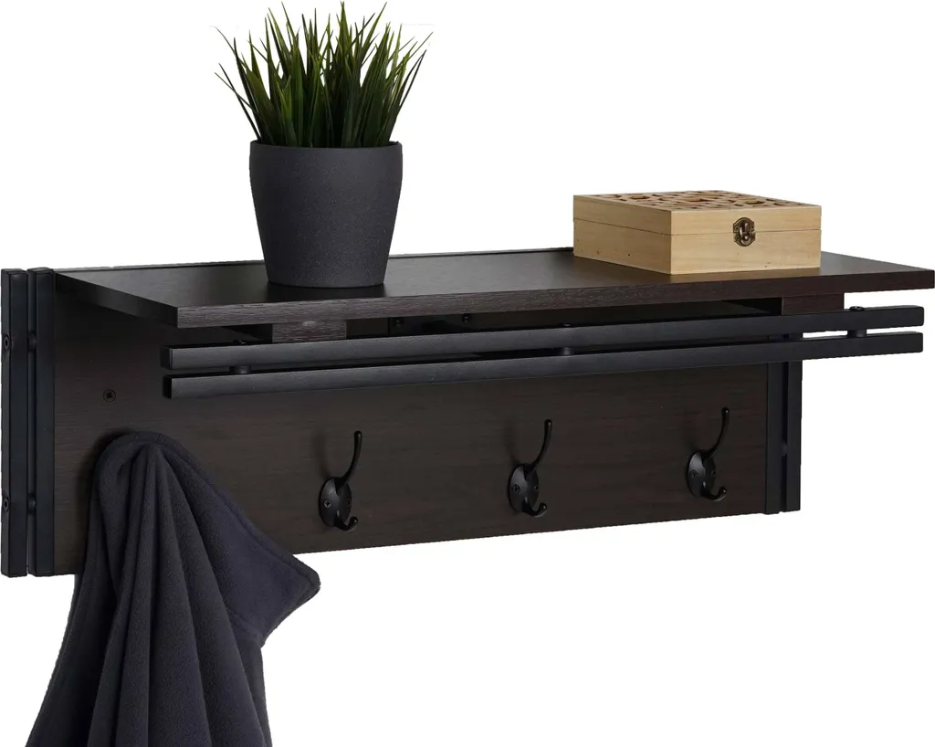 Appendiabiti Design Industriale HWC-A27 - Struttura 3D Marrone Scuro