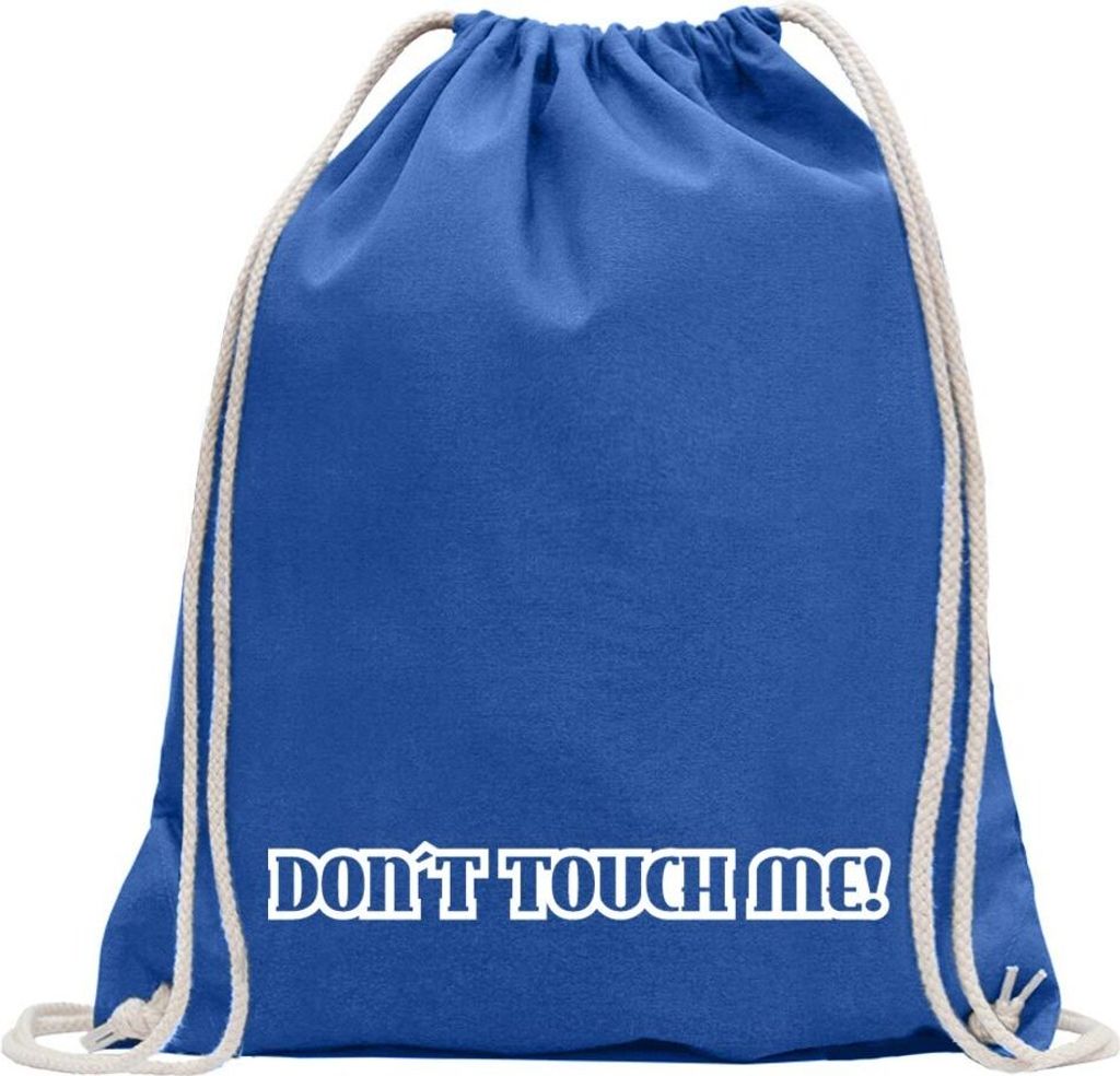 Kiwistar - Turnbeutel - royal - Dont touch me! Design 2 - Fun Rucksack Sport Beutel Gymsack Baumwolle mit Ziehgurt