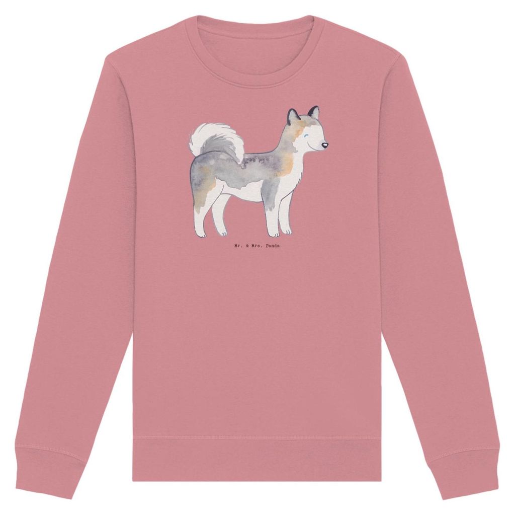 Mr. & Mrs. Panda Baumwoll Pullover Siberian Husky Moment Größe S - Canyon Pink - Geschenk, Sweatshirt, Organic, Sweater, Pulli