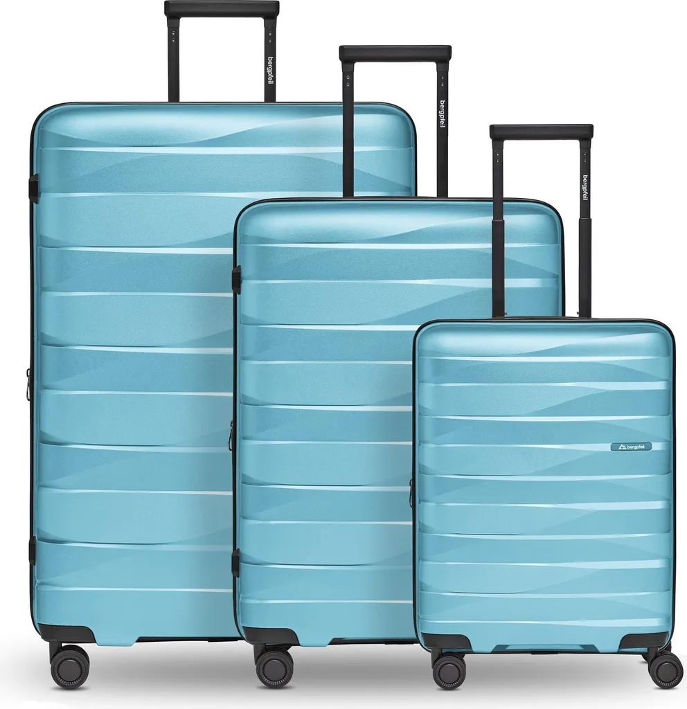 Valise Trolley Bergpfeil Glacier Blue Metallic Set 3 Pièces Légères