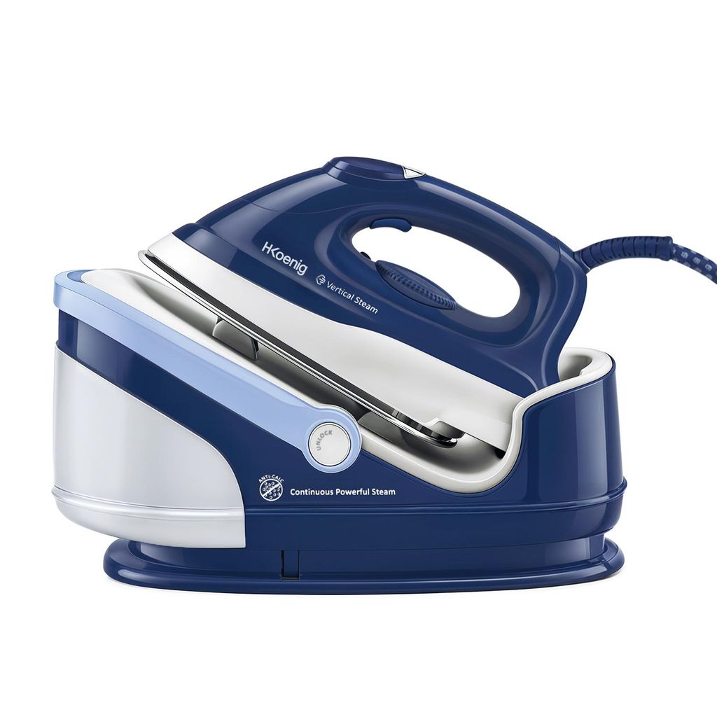 H.Koenig Dampfbügeleisen V5i, Blau, Unbegrenzte Autonomie, Produktbild 