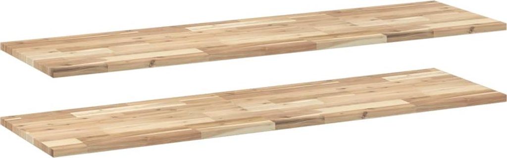 vidaXL Schweberegale 2 Stk. 160x40x2 cm Massivholz Akazie Unbehandelt