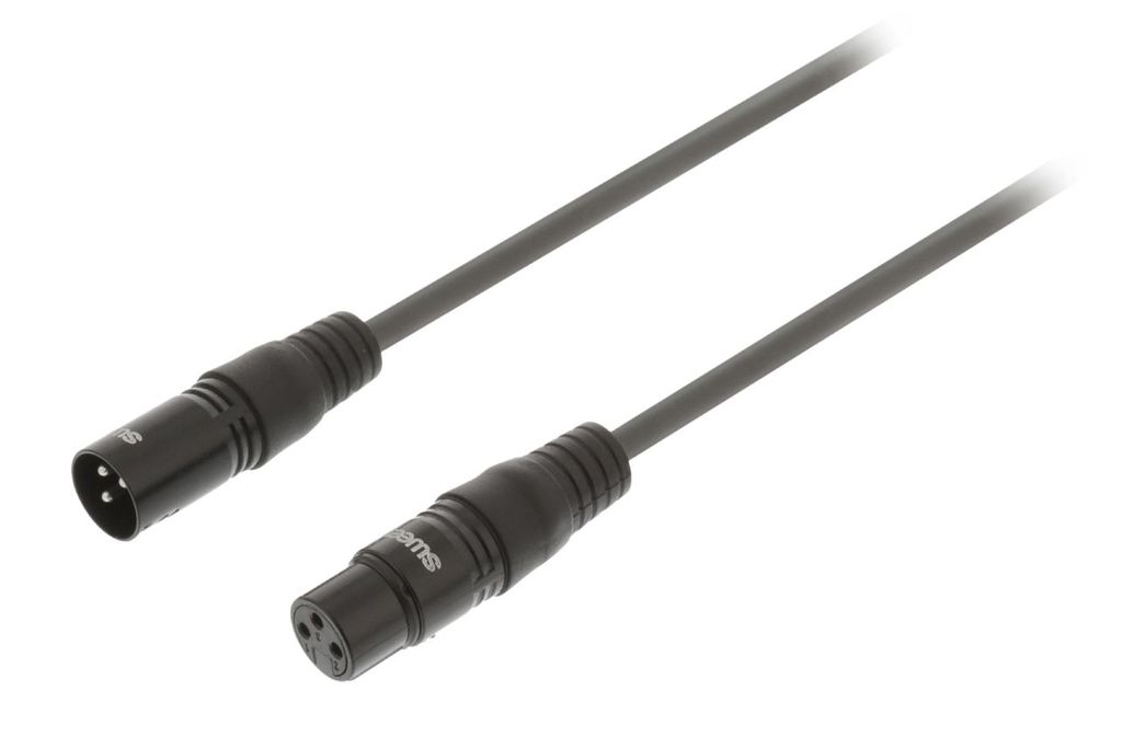 Sweex XLR-Digital-Kabel XLR 3-pol. male - XLR 3-pol. female 3.0 m Dunkelgrau NE550642831