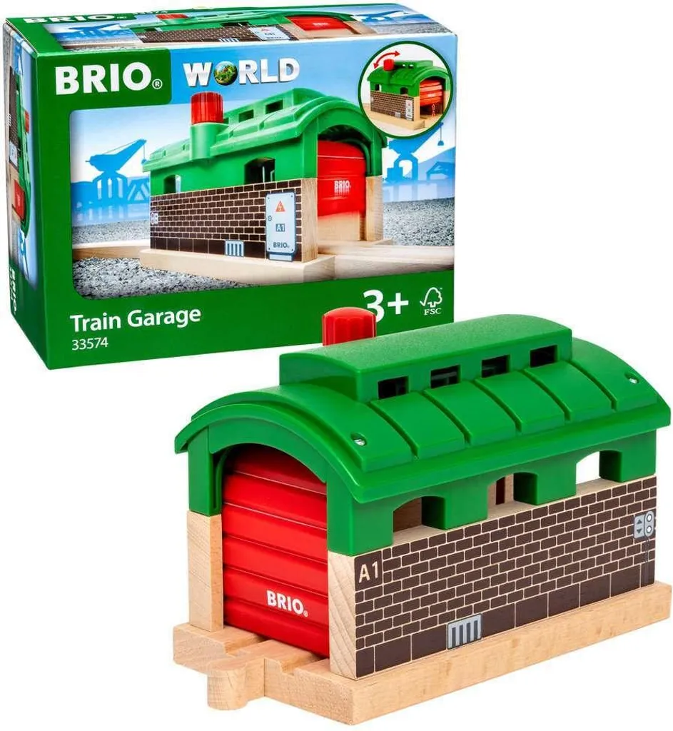 Remise à locomotives BRIO World 33574 - Grand garage de train en bois