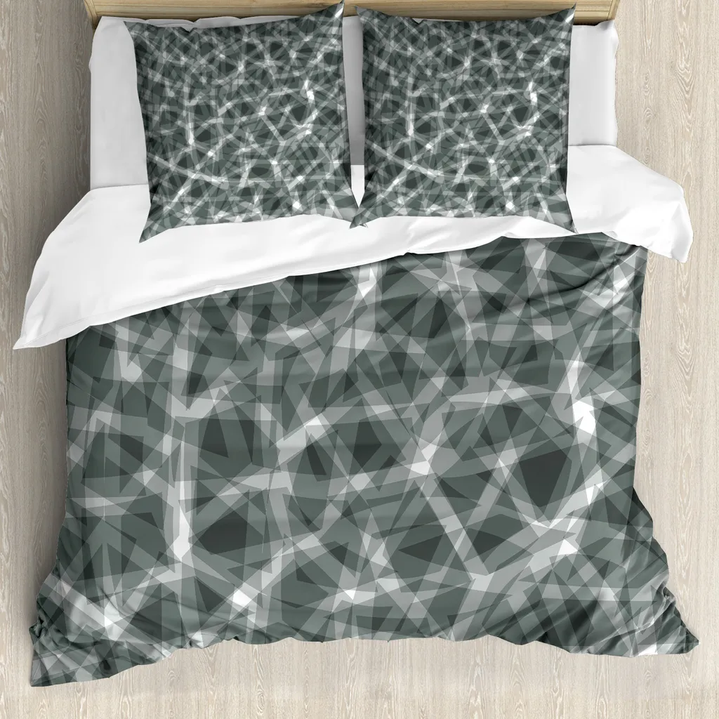 Set Letto ABAKUHAUS Grigio Scuro 200x200 cm Arte Digitale Frattale