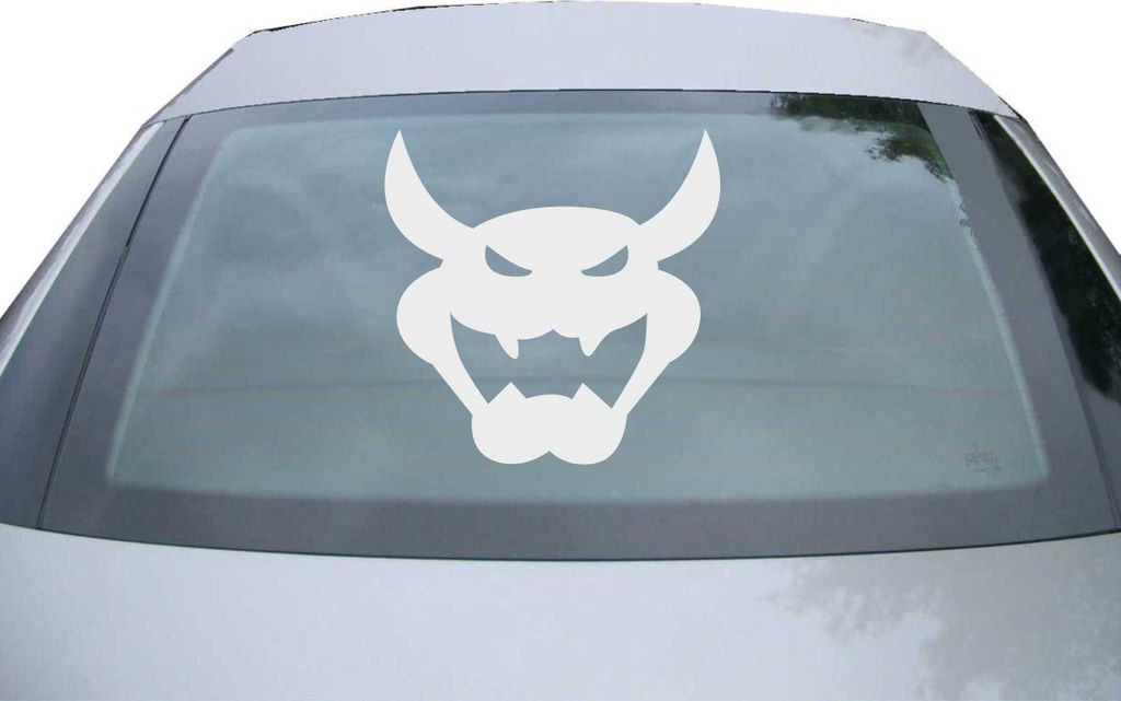 Indigos UG - Aufkleber Heckscheibe & Motorklappe DE7051 - silber - 600x599 mm - Böser gruseliger Kopf - Auto Scheiben Fenster Heckklappe Tuning Ra...