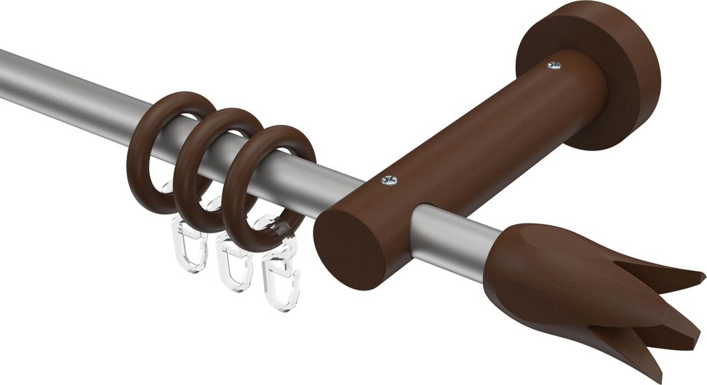 Interdeco Gardinenstange / Vorhangstange Silbergrau / Produktbild 
