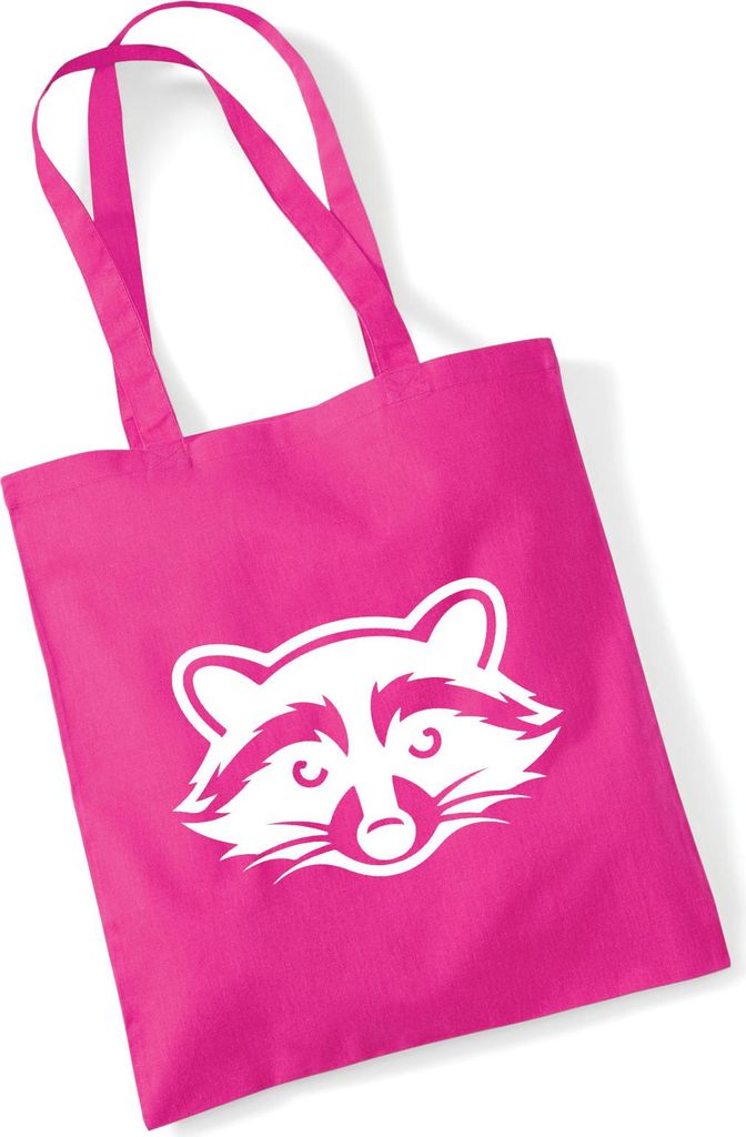 Huuraa Jutebeutel Waschbär Silhouette 10 Liter Fuchsia Baumwolle Tasche Geschenkidee