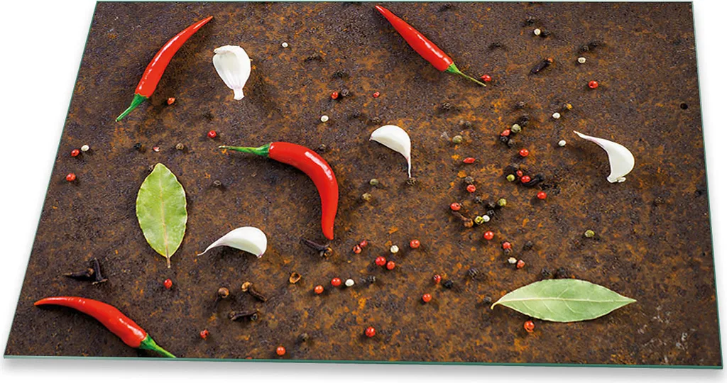 Tagliere Gigante 80x52 Vetro Temperato Rosso Paprika Coprifornelli