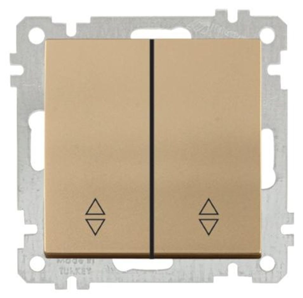 2-fach Wechselschalter Gold Optik – Unterputz IP20 für Innen – CANDELA
