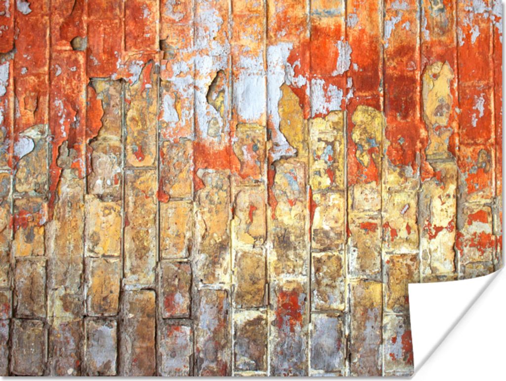MuchoWow Poster Wand - Farbe - Backstein 160x120 cm - Foto Plakat