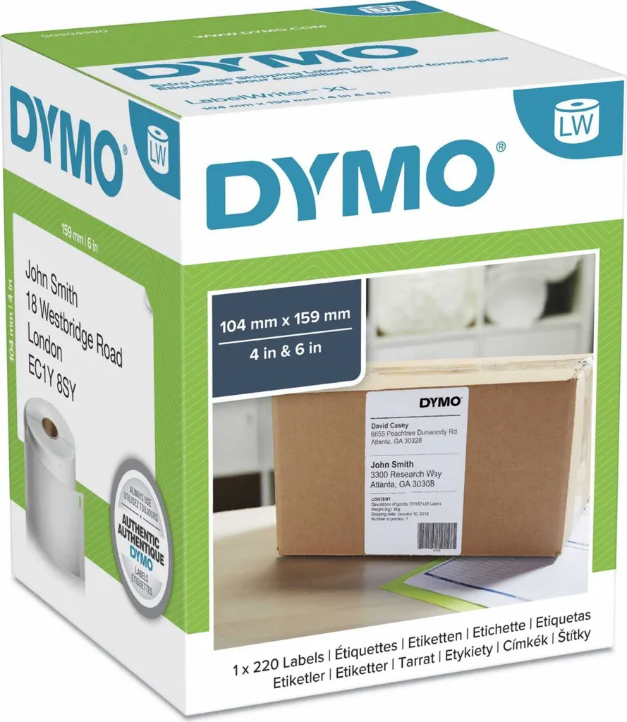 Etichette Originali DYMO 104x159mm per LabelWriter 4XL - 220 Etichette
