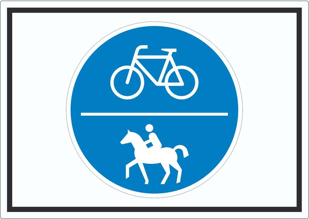 Aufkleber Rad- und Reitweg Symbol A6 (105x148mm)