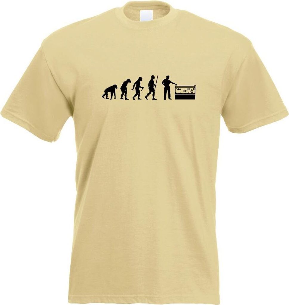 Kiwistar - T-Shirt - Khaki - Aquaristik Fische Evolution Motiv Bedruckt Funshirt Design Print - mit Motiv Bedruckt - Funshirt Design - Sport - Frei...