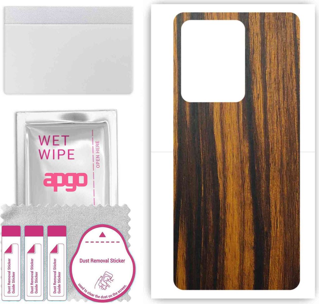 apgo Rückseite Schutzfolie, Skin, kompatibel mit Vivo S15 Pro, Hinten Displayschutzfolie aus Vinylfolie, kratzfest, einfache Montage - Tigerwood