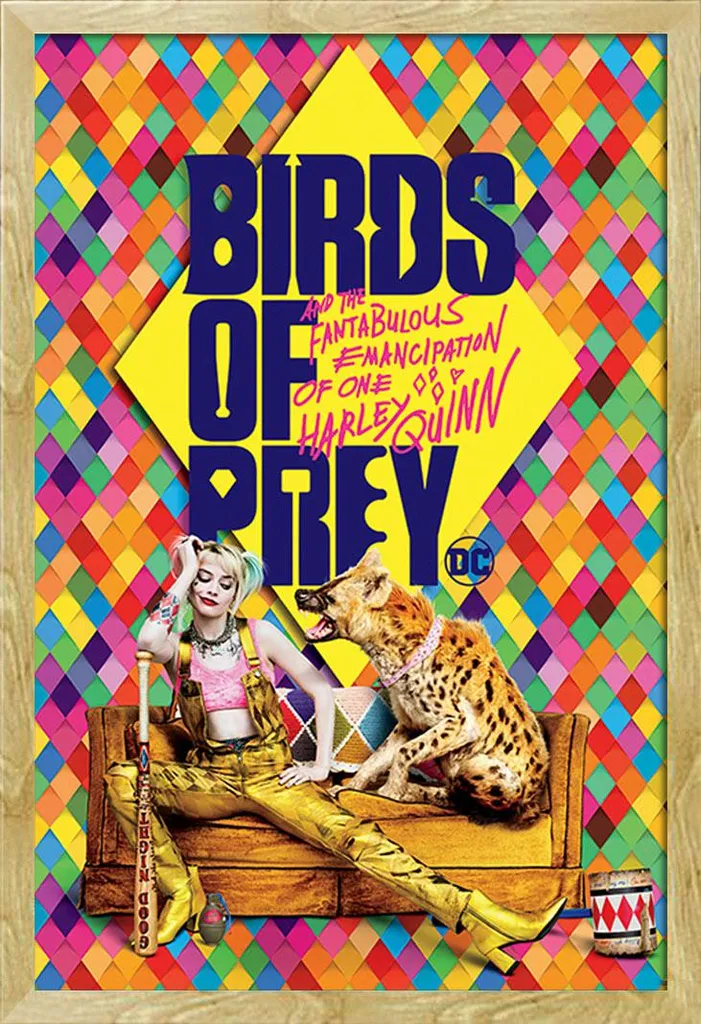 Poster Harley Quinn Birds of Prey Cadre MDF Hêtre Shinsuke Vitre Acrylique
