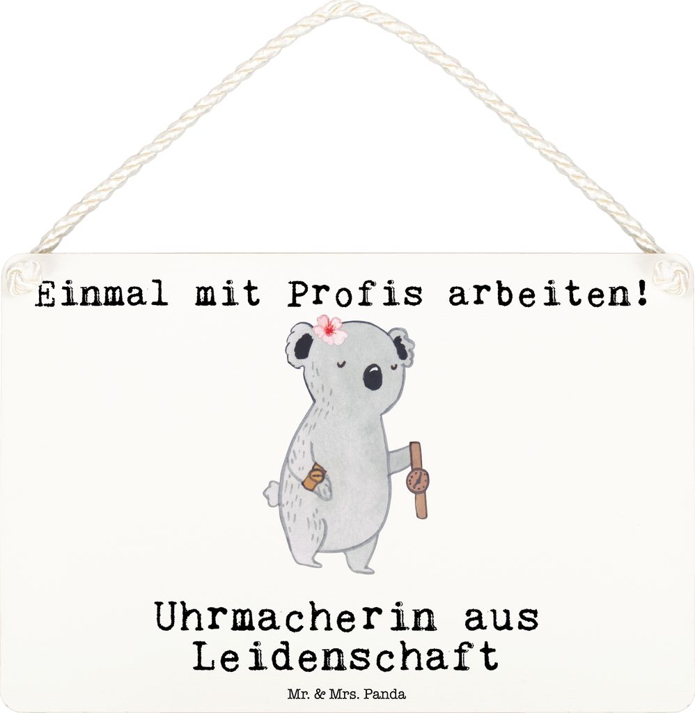 Mr. & Mrs. Panda Schild Uhrmacherin Leidenschaft DIN A6 - Produktbild 